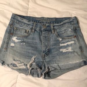 American Eagle High-Waisted Distressed Denim Short
